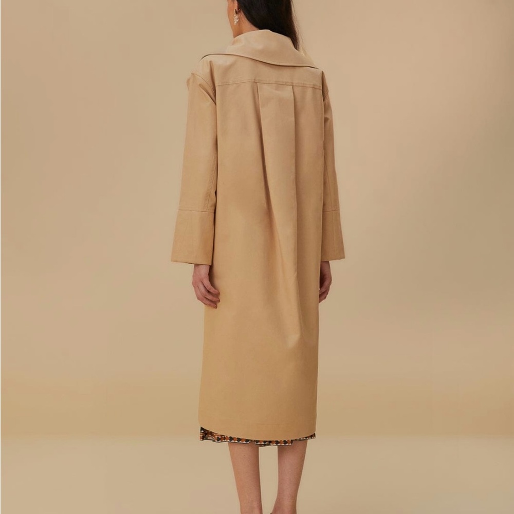Farm Rio Pockets Over Nude Trench Coat - Picture 9 of 11